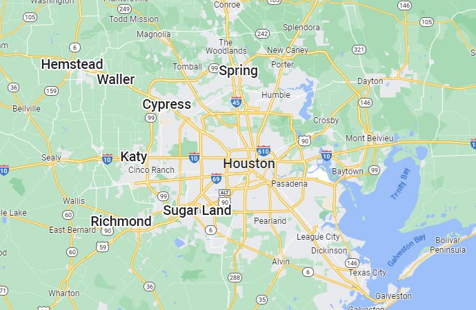 Cy Fair Driving School Service Area Map